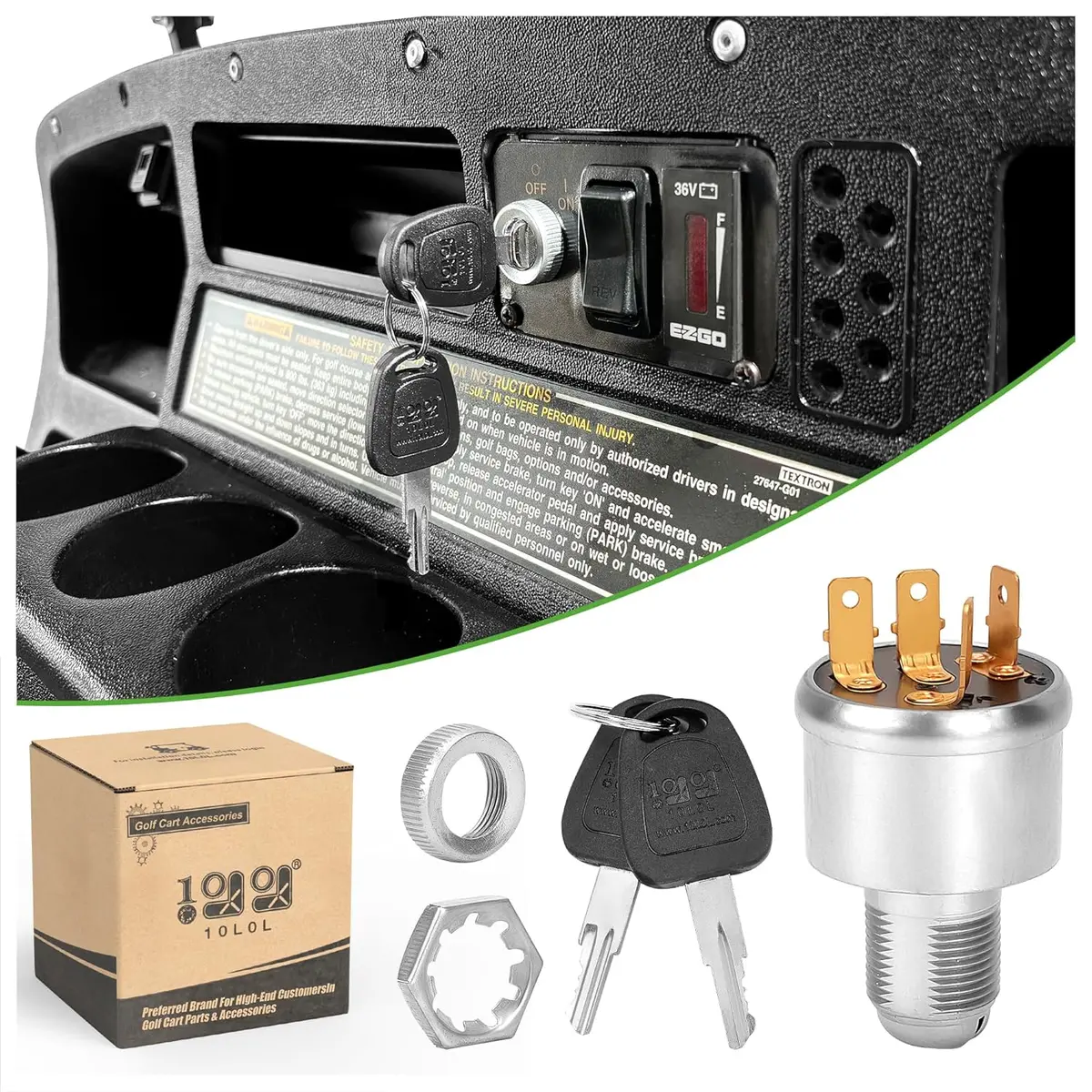 10L0l Golf Cart Unique Key Switch 33639-G03,Golf Cart Ignition Switch And Key Starter Switch 1
