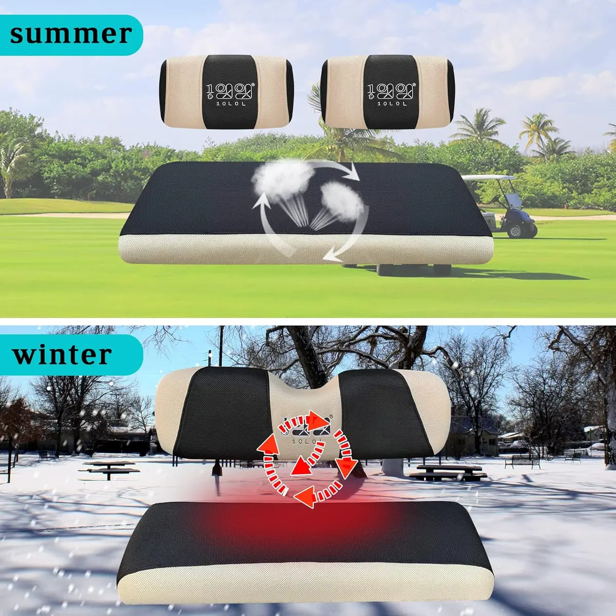 Golf Car Seat Cover Set For Yamaha G2-G22 And Club Car Ds Pre-2000 Tomberlin Emerge - 10L0l 4