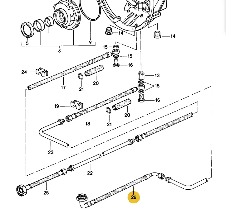 922 307 025 02 - Transmission Cooling - Lower Return From Radiator - 78 To 86 2