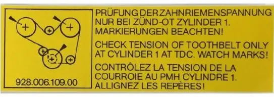 928 006 109 00 - Toothed Belt Decal - 78 To 86 - Nla 1