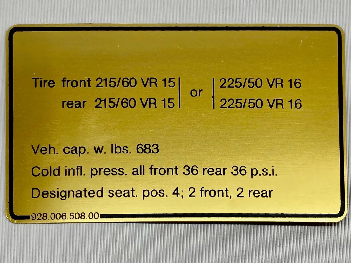 928 006 508 00 - Gas Flap - Tire Pressure - Us - 80 To 84 1