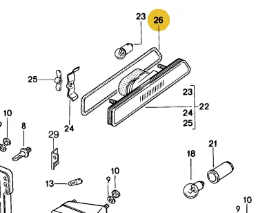928 025 255 00 - Usa Side Marker Light Seals - Front & Rear - 78 To 95 2