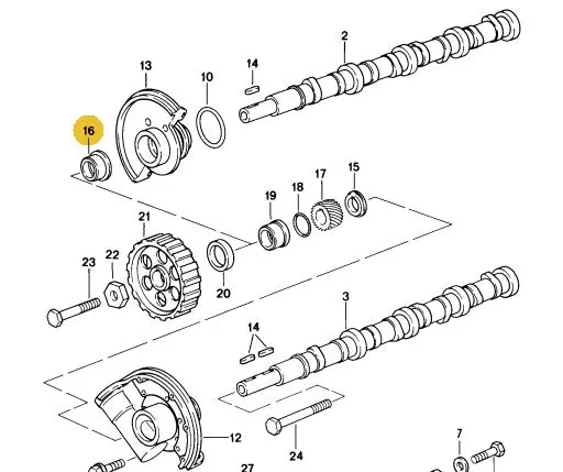 928 105 139 05P - Spacer Sleeve For Cam - 4.7L 84 To 86 S2 16V Engines Only - Aftermarket 2