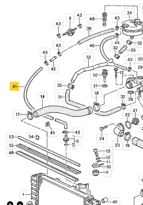 928 106 277 02 - Hose - Radiator To Reservoir 78 To 95 2