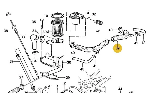 928 107 073 00Am - Breather/Water Cooled Molded Hose - 78 To 79 2