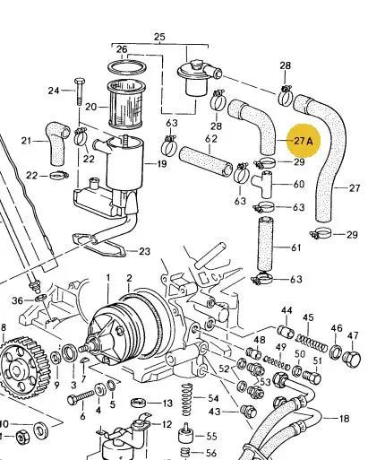 928 107 724 02 - Breather Hose From Oil Fill Cap - 84 (Back-Order) 2
