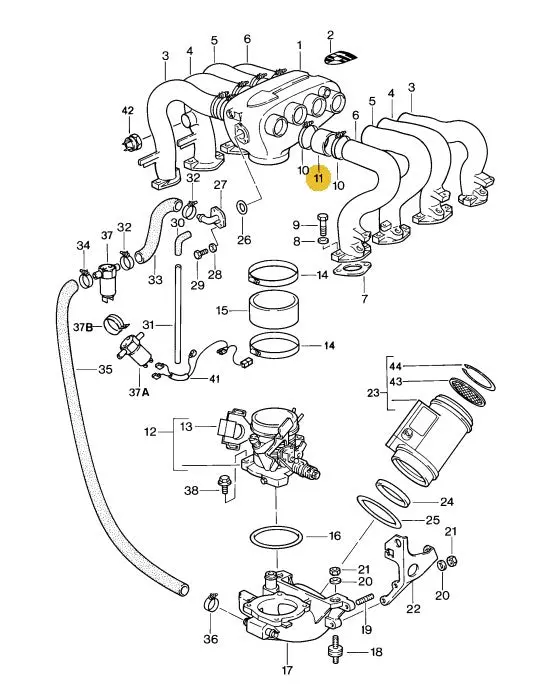 928 110 241 00 - Rubber Sleeve For Intake Manifold - Euro 80 To 86 2
