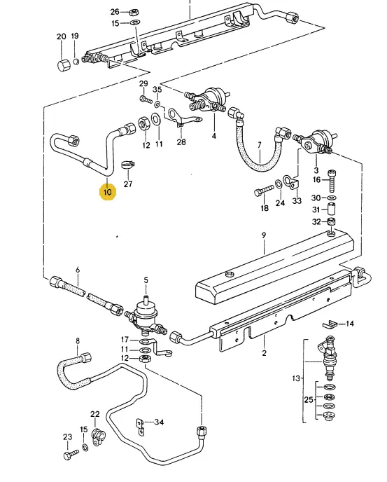 928 110 359 10C - Fuel Line - Return - 87.5 To 95 Regulator To Fuel Cooler Rerouted - Aftermarket (Pre-Order) 2