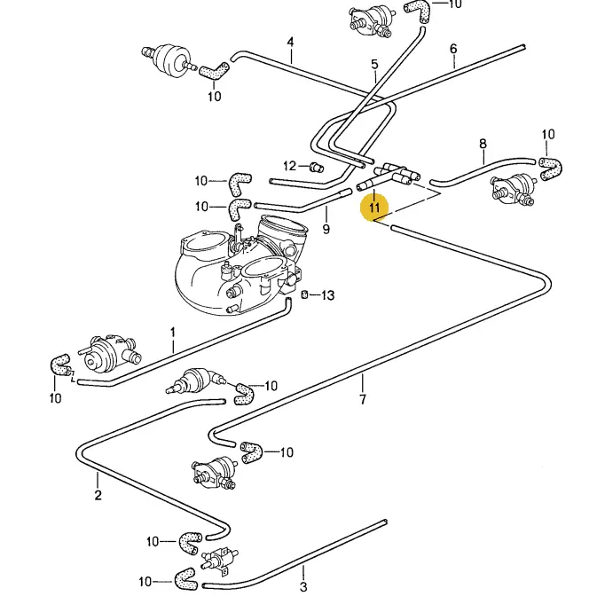 928 110 441 02 - 7 Way Vacuum Splitter - 85 To 95 32V Cars 2