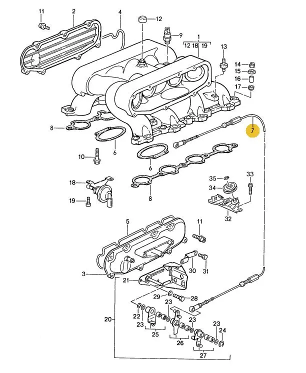 928 110 626 01 - Throttle Body Bowden Cable Lhd/Rhd - 87 To 95 2