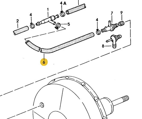 928 110 663 00 - Hose - Brake Venturi "Y" To Brake Booster - Aftermarket 2