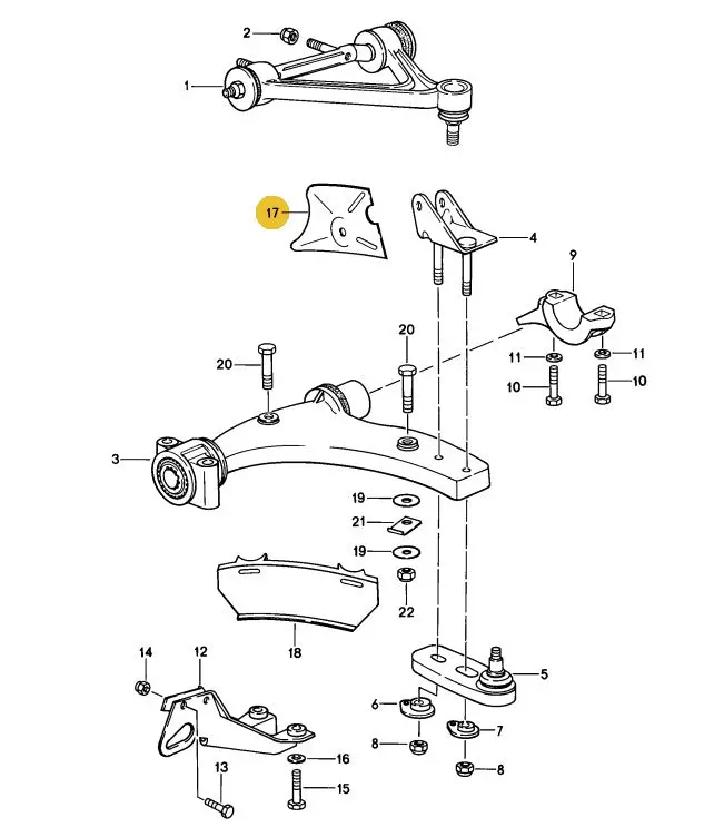 928 341 384 05 - Metal Brake Baffle/Air Deflector - Right - 80 To 95 1