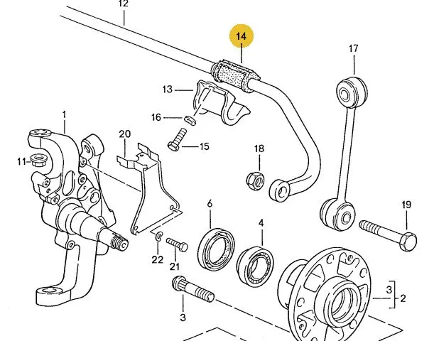 928 343 793 07 - Sway Roll Bar Bushings Front 28Mm - Aftermarket 2