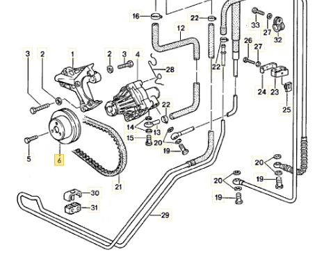 928 347 441 10 - Power Steering Pump Pulley - 85 To 95 1