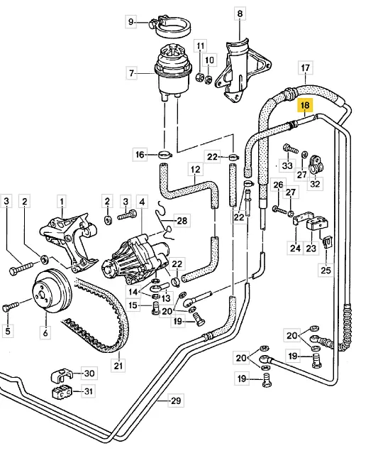 928 347 449 16 - Ps Return Line - Rack To Cooler Line - 91 To 95 1