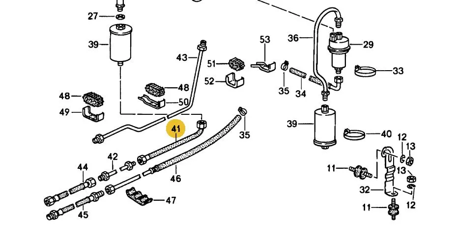 928 356 037 00C - Rear - Fuel Feed Line Hose - 78 To 80 16V - Cohline 1