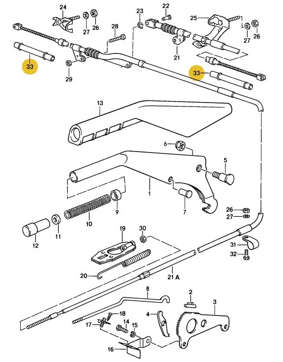 928 424 405 01 - Emergency Brake Guide Tube - 1978 To 1995 1