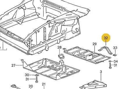 928 504 137 02Grv - Support Brackets For The Rear Belly Pan - 87 To 95 1