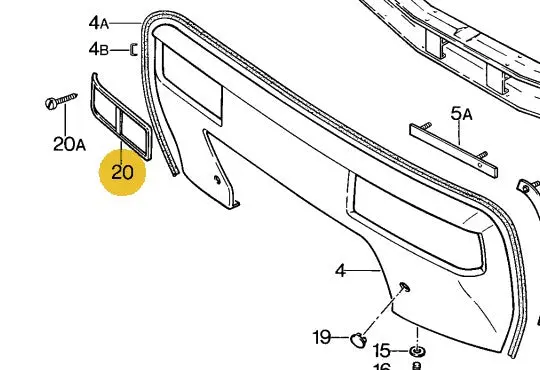 928 505 117 04Am - Front Bumper Light Frame Left Side Row 78 To 86. 2