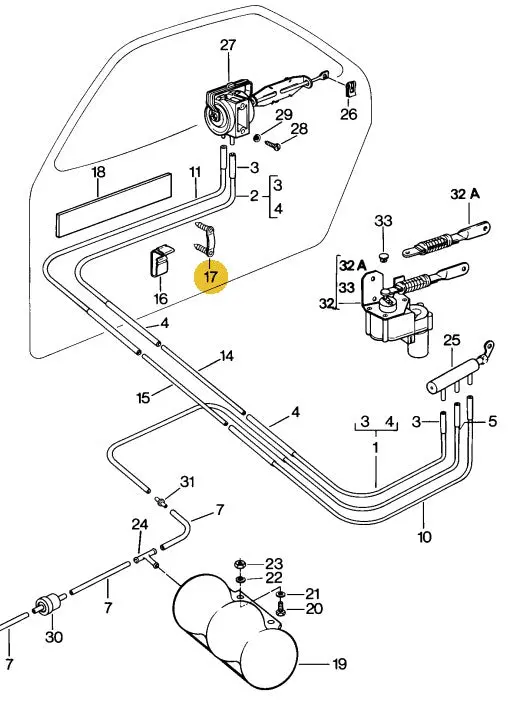 928 537 411 02 - Grey Cable Clamp (Door Harness) - 2