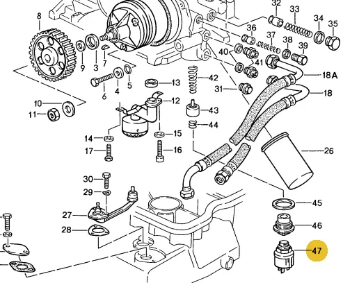 928 606 203 04 - Oil Pressure Sender Switch 78 To 88 - Porsche 2