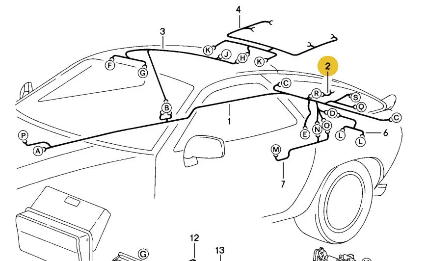 928 612 037 01 - Hatch Switch Harness - 84 To 95 1