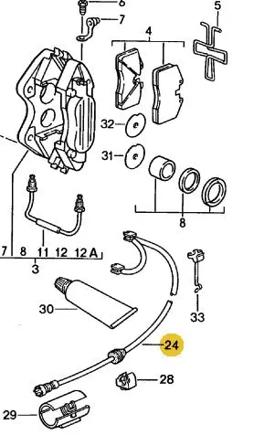 928 612 313 04 - Brake Pad Wear Sensors - Rear 86.5 To 88 - 86 Row - Oem 2