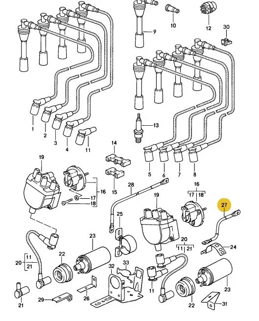 928 612 819 00 - Coil Ground Cable Left - 85 To 95 2