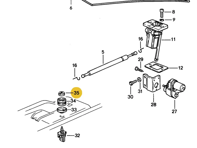 928 613 437 00 70B - Hatch Switch Cap With Symbol - 84 To 95 2