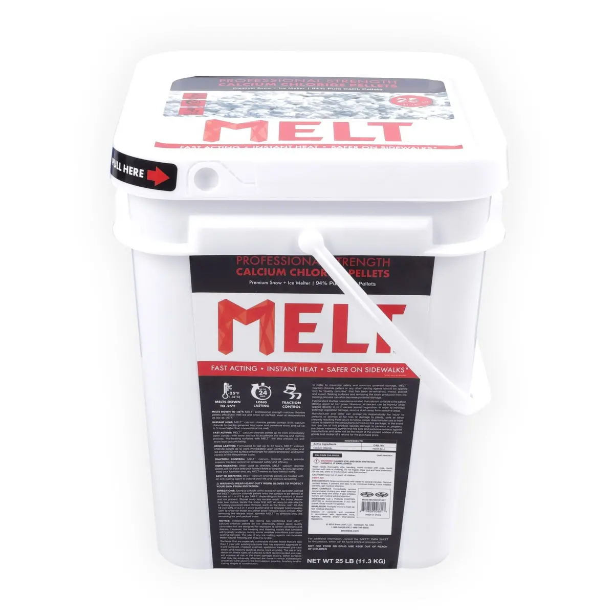 Snow Joe Melt25ccp-Bkt Calcium Chloride Pellets Professional Strength Ice Melter | 25-Lbs. 1
