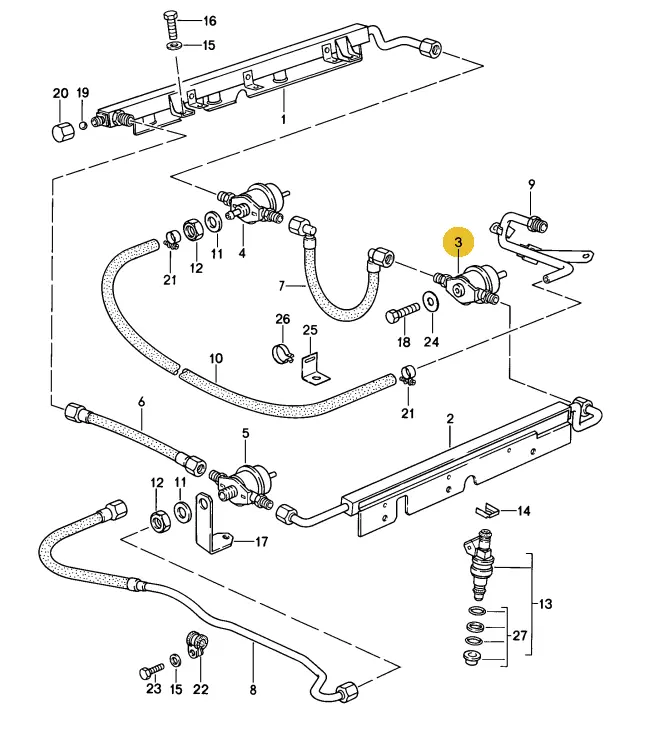 930 110 602 30 - Fuel Pressure Damper 85 To 86 S3 & 911 930 84 To 89 - Porsche 2
