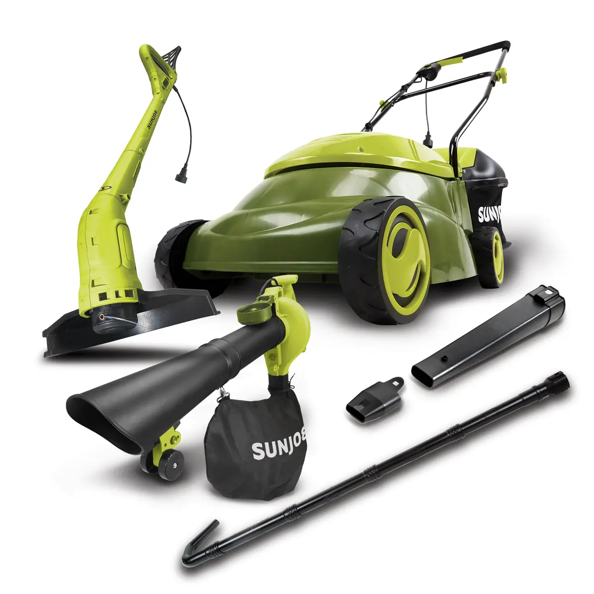 Sun Joe Lawn Lover Bundle | Electric Lawn Mower + Leaf Blower + String Trimmer 1