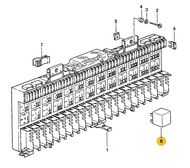 944 615 112 02 - Power Window Relay - 89 To 91 - Row 1