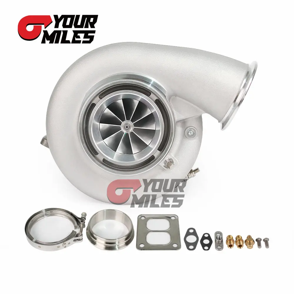 Yourmiles S42-1450 Billet Compressor Wheel Ceramic Dual Ball Bearing Turbocharger T4 1.15/1.25 0.85/1.01/1.15/1.28 Dual V-Band Housing 1
