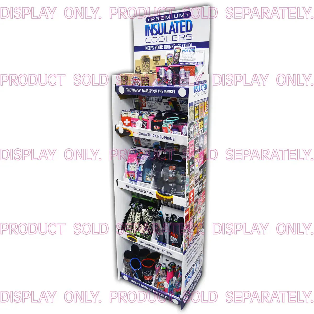 Merchandising Fixture - Corrugated Neoprene Can And Bottle Cooler Floor Display Only 973020 1