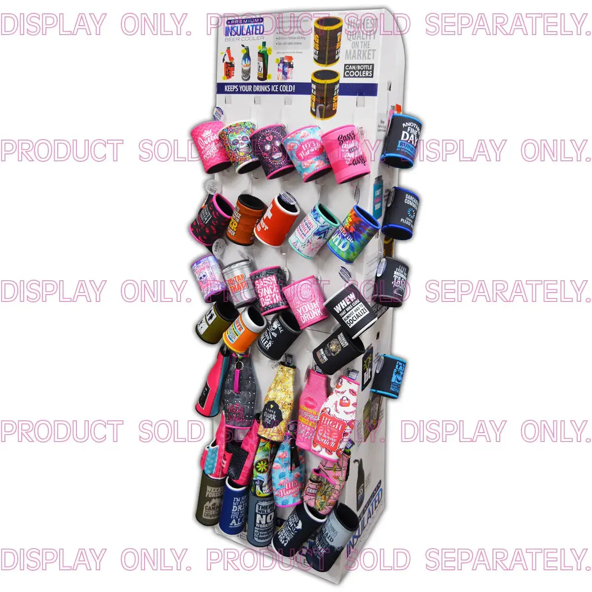 Merchandising Fixture - Corrugated Neoprene Bottle And Can Cooler Floor Display Only 972040 1