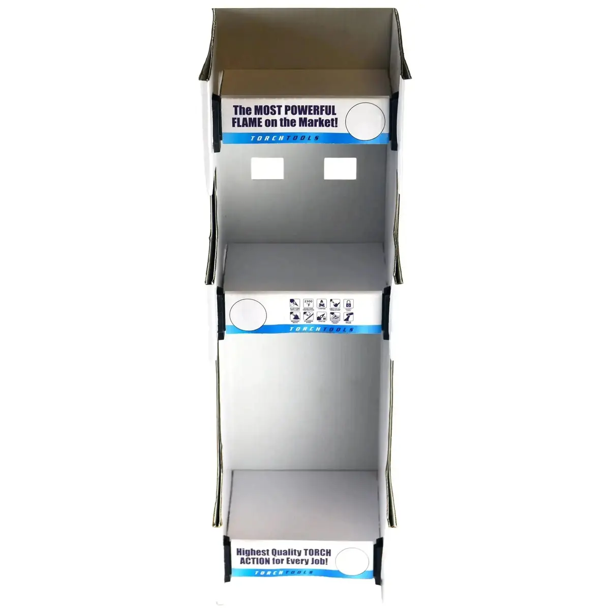 Merchandising Fixture - Corrugated Torch Blue 3 Tier Lighter Countertop Display Only 973040 2