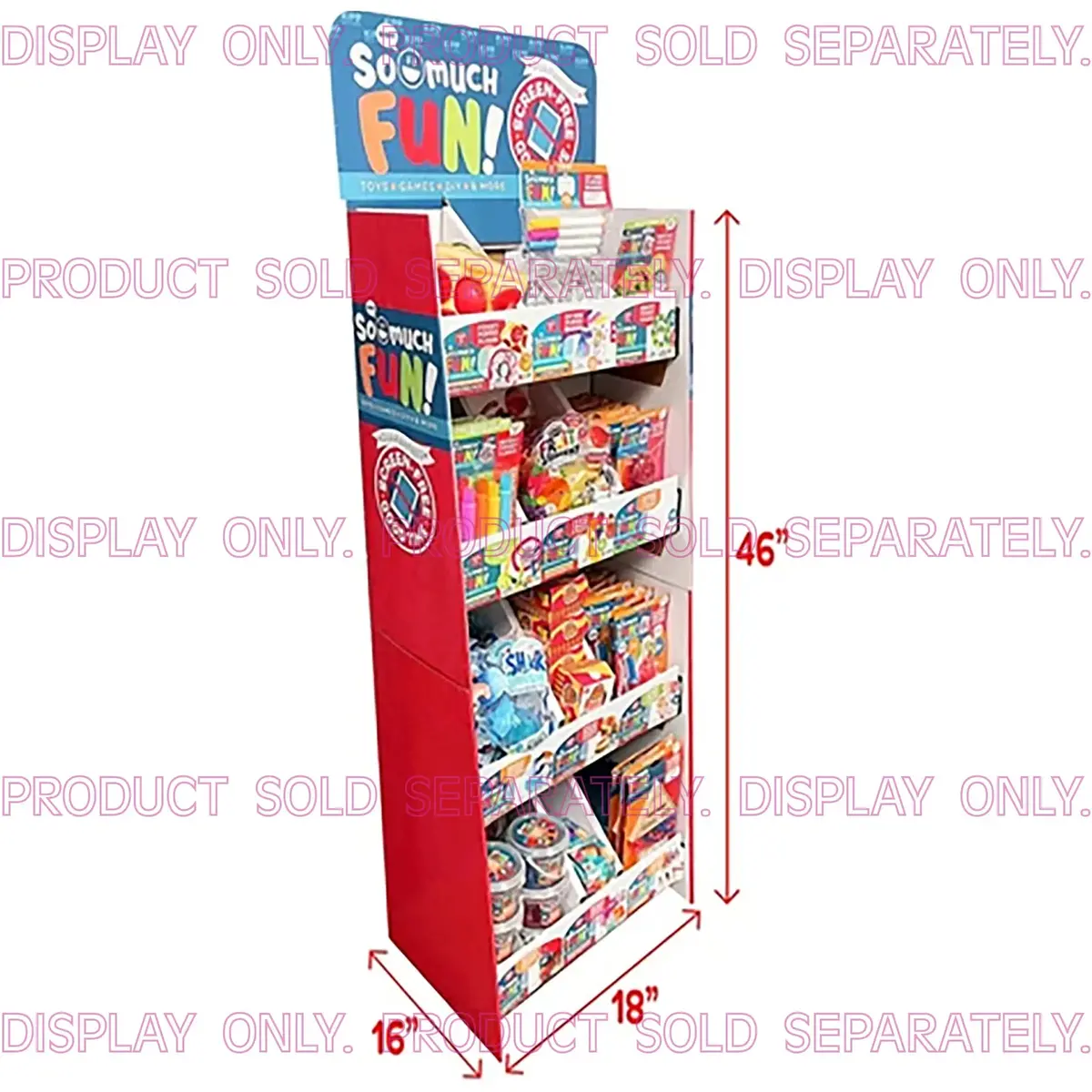 Merchandising Fixture - Corrugated So Much Fun Toy Bin Floor Display Only 975280 2