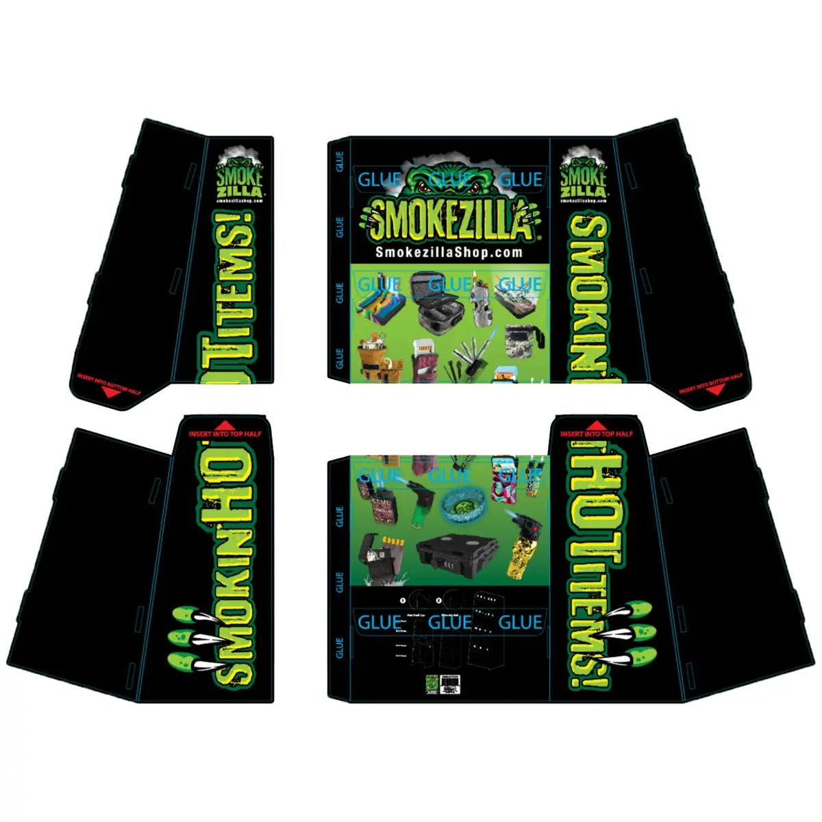 Merchandising Fixture - Corrugated Smokezilla Pre-Priced 2 Piece Floor Display Only 975300 1