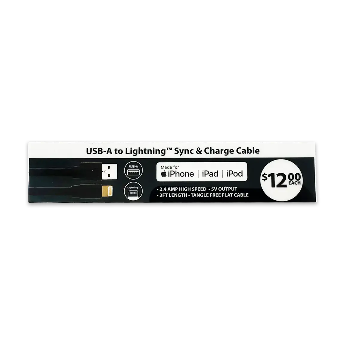 Merchandising Fixture - 3 Usb To Lightning Charging Cable Sign 979390 1