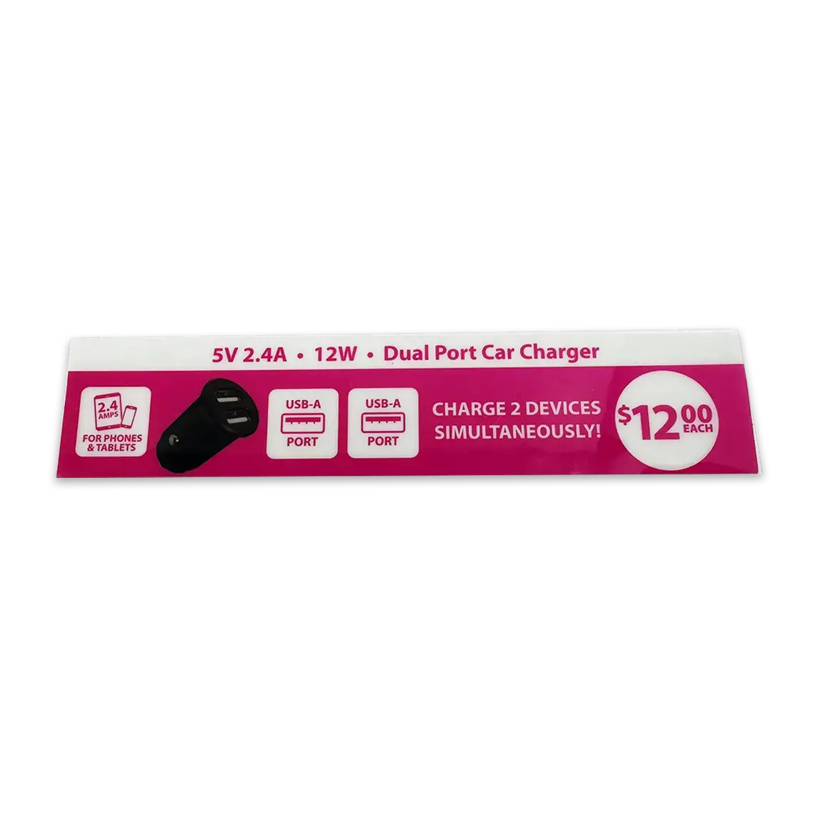 Merchandising Fixture - Usb-A Dual Port Car Charger Sign Only 979440 1