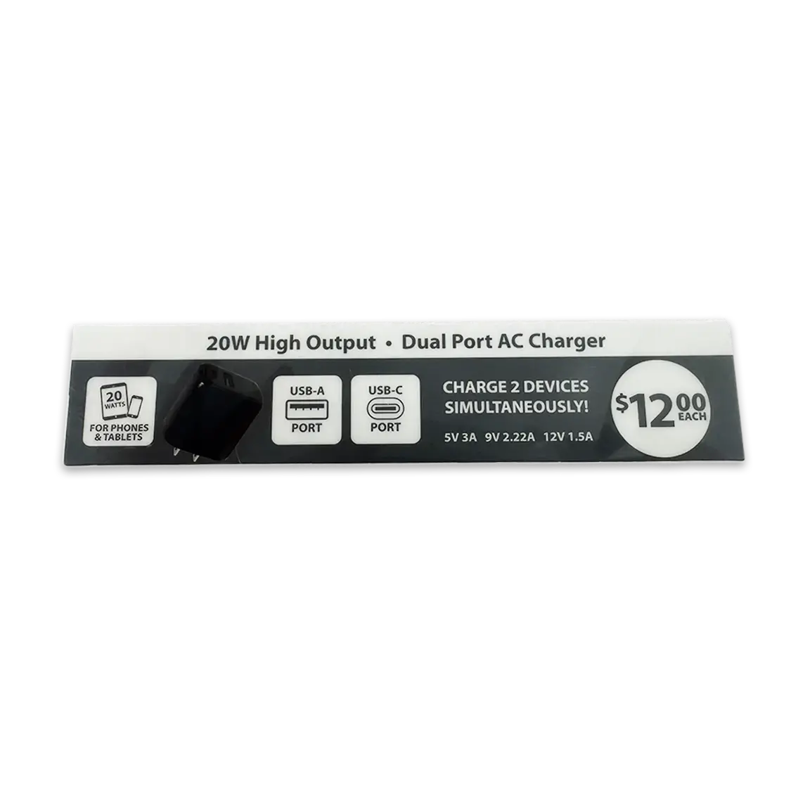 Merchandising Fixture - Usb-A To Usb-C Ac Wall Charger Sign Only 979500 1
