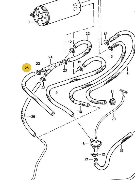 999 181 168 51 - Fuel Vapor Recovery System Vent Line 12 X 18.5 - 1 Meter - Porsche 2