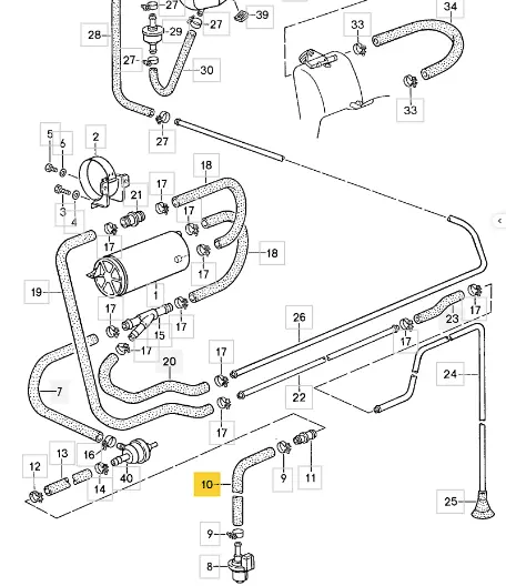999 181 419 50Am - Hose From Bleeder Valve To Reducer - Aftermarket 1