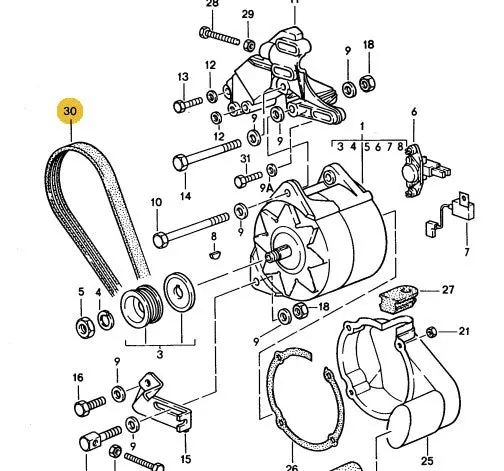 999 192 347 50P - Alternator Belt - 90 To 95 Automatic Only - Porsche 1