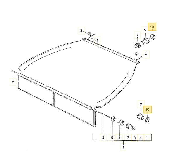 999 591 484 0B - Clamp For Mounting Receptacle For Rear Cover - 80 To 95 - Back Order 2