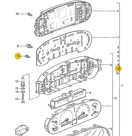 999 631 027 90 - Illumination White 12V 1.5W - Digital Dash 89 To 95 - Aftermarket 2
