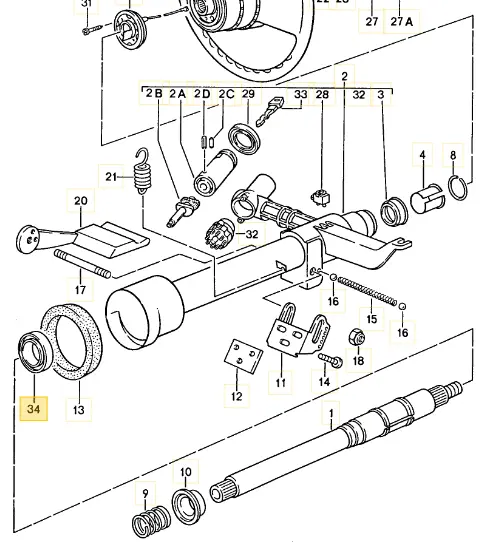 999 052 151 00 - Steering Rack Column Bearing - 87 To 89 Non Air Bag Cars 2