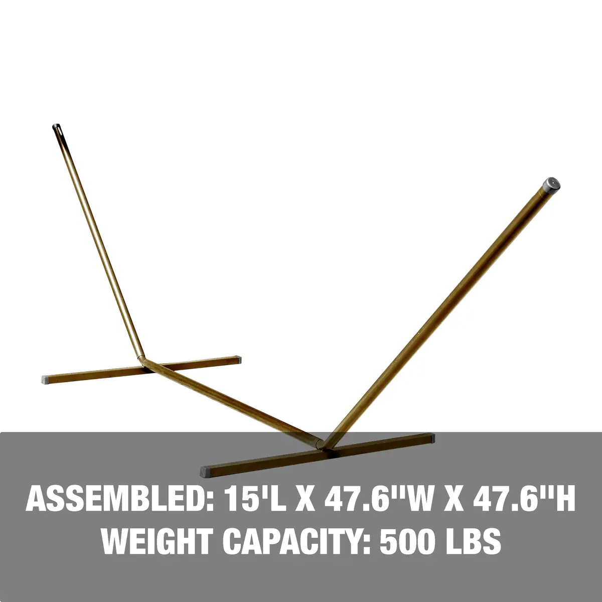 Bliss Hammocks Bhs-417Tp Hammock Stand W/ Hanging Hooks | 15-Foot | Fits Hammocks 15-Foot Or Shorter | Weather & Rust Resistant | 500 Lb. Capacity (Taupe) 2