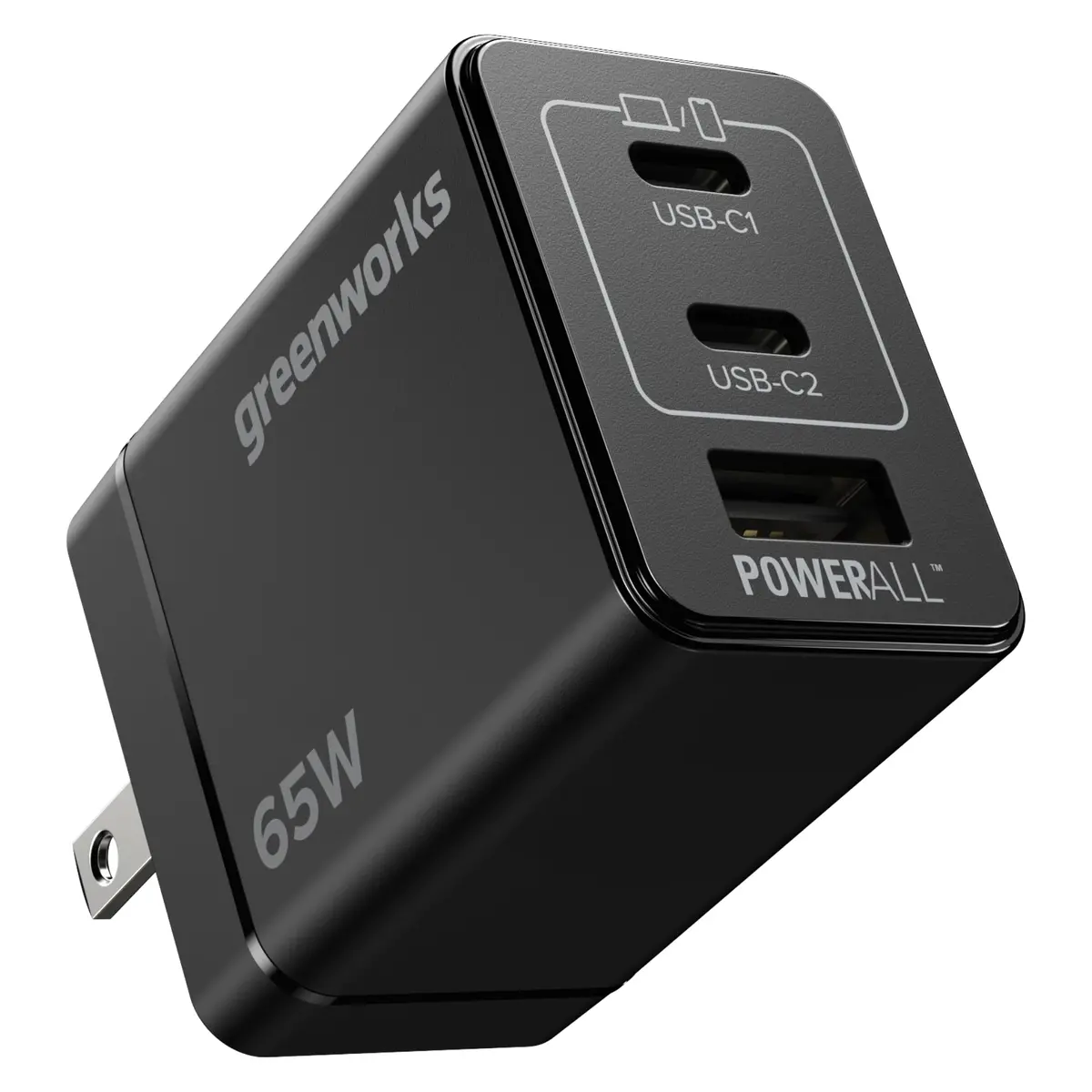 Greenworks Powerall 65W Charger, 2X Usb-C Ports And Usb-A Port 1